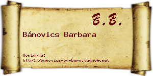 Bánovics Barbara névjegykártya