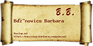 Bánovics Barbara névjegykártya