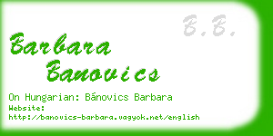 barbara banovics business card